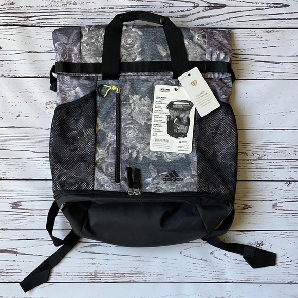 RARE NWT Adidas Women’s Athletic Backpack Tonal Floral Yola 5140801
